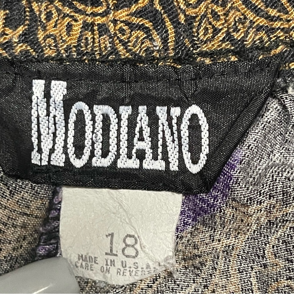 Vintage Modiano Women’s Floral Paisley Black Skirt Boho Rayon Sz 18 Made in USA - Picture 4 of 10
